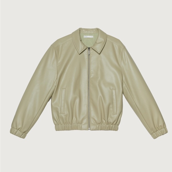 Oak & Fort Vegan Faux Leather Bomber Jacket - Picture 3 of 4